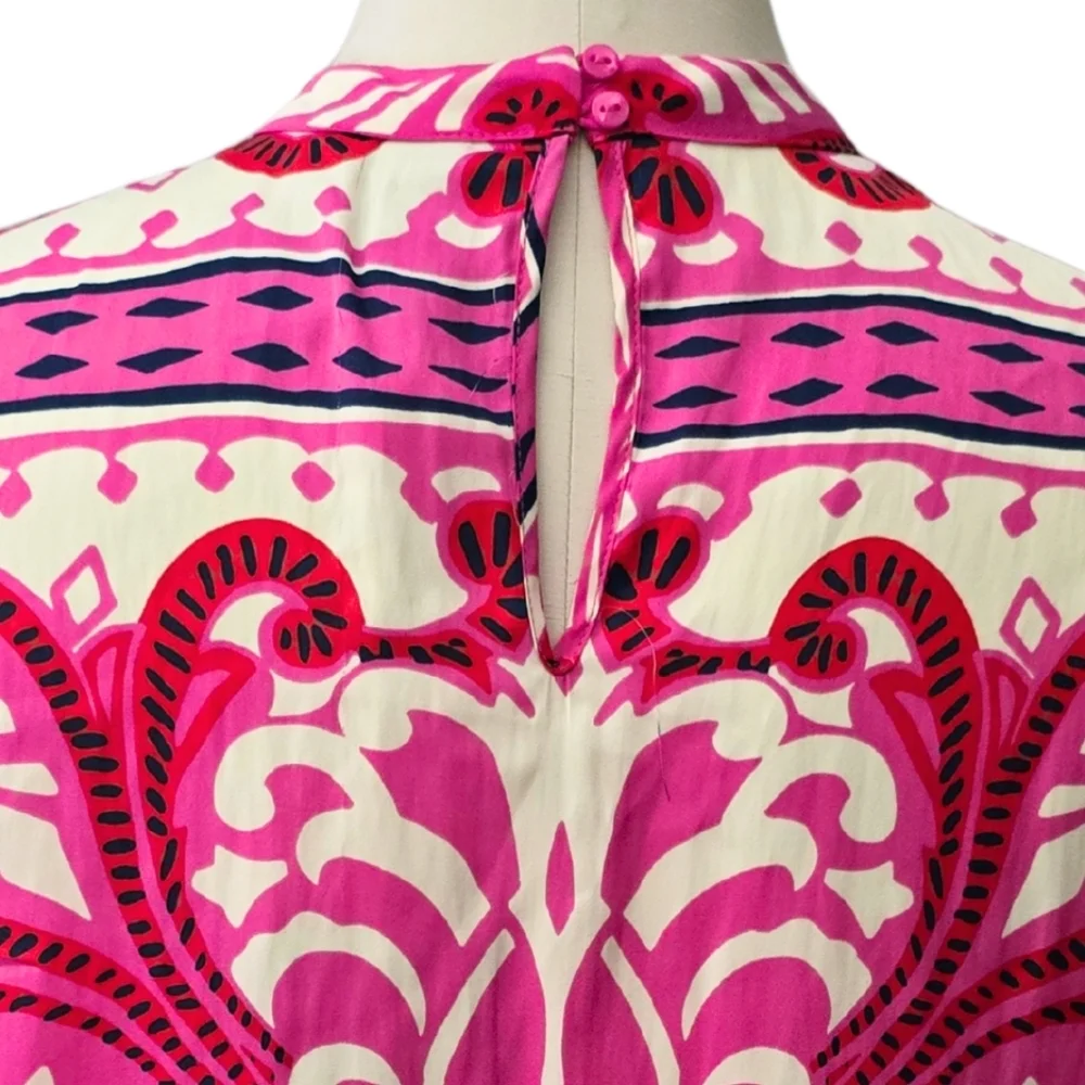 JOIE Pink Medallion Mandala Patterned Silky Tank Top Blouse Medium NWT